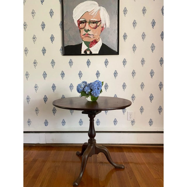 Rococo Antique Mid-1700s British Rococo Mahogany Tilt-Top Table For Sale - Image 3 of 12