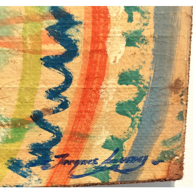 Textile Jacques Lamy Fresco Technique Expressionist Still Life Painting of Calla Lillies For Sale - Image 7 of 7