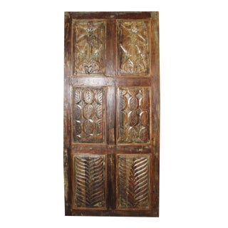 19th Century Vintage Rustic Carved Door For Sale