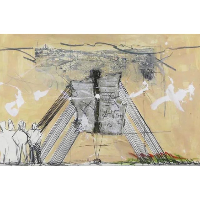 Abstract Expressionism Igael Tumarkin Monument to Peace Painting For Sale - Image 3 of 4