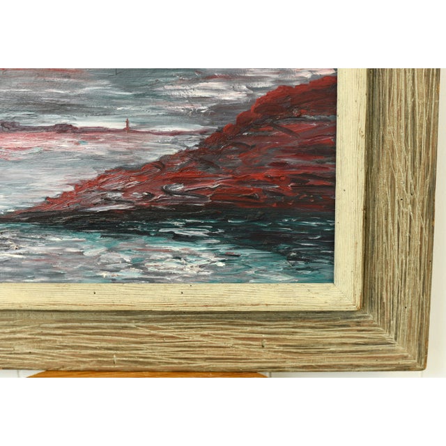 1950s Mid Century Modern Landscape Seascape Painting For Sale In Tampa - Image 6 of 9