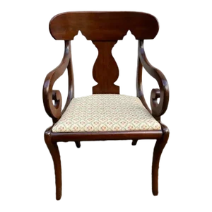 Late 20th Century Henkel Harris Classical Regency Style Solid Mahogany Armchair.