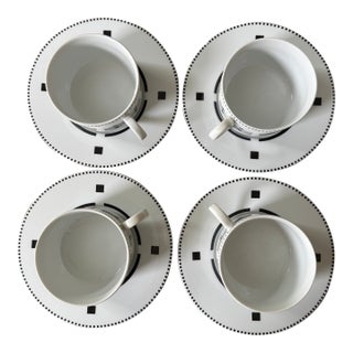 Swid Powell, Tuxedo Pattern, Teacups and Saucers For Sale