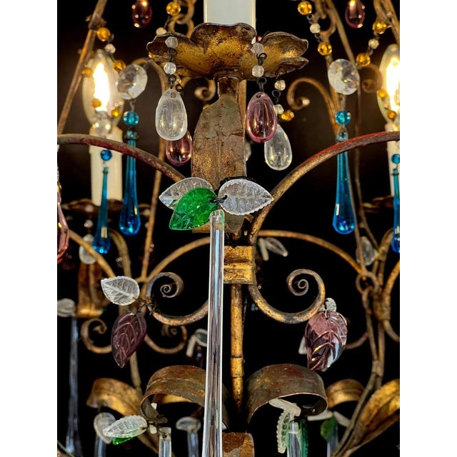 Gold Bette Davis Fruits Murano Chandelier, 1950s For Sale - Image 8 of 17