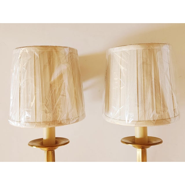 Brass Decorative Crafts Inc. Torchiere Style Brass Wall Sconces-a Pair For Sale - Image 8 of 13