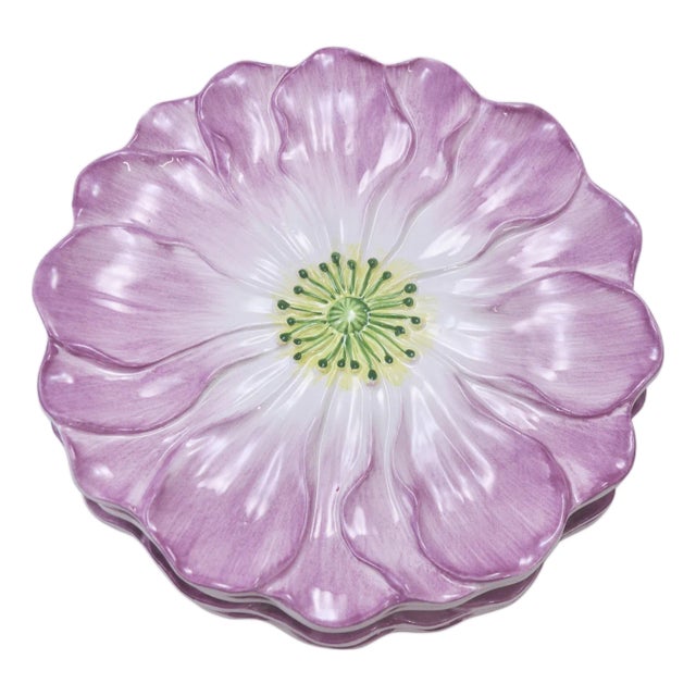 Vietri Italian Flower Plates - Set of 4 For Sale