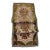 Vintage Japanese Gobelin Rose Tapestry Table Runner Olive Green Pink Metallic Trim For Sale