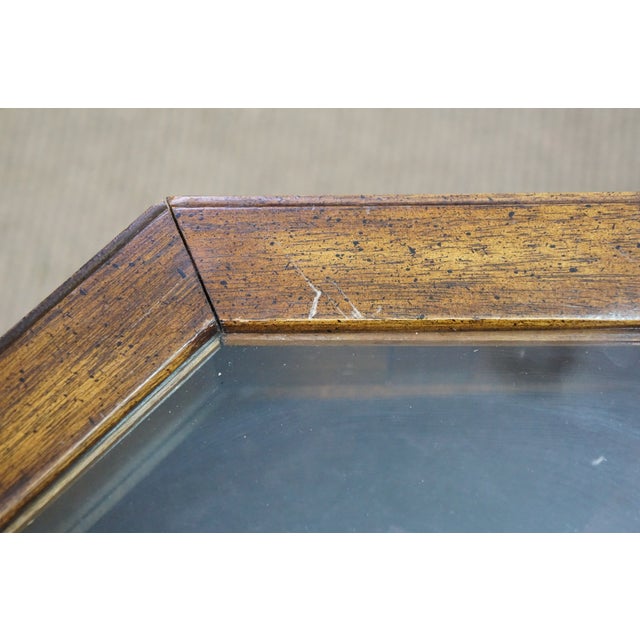 Late 20th Century Brandt Mahogany Octagon Curio Cabinet Display Case Vitrine Shadowbox Table 23" For Sale - Image 6 of 18