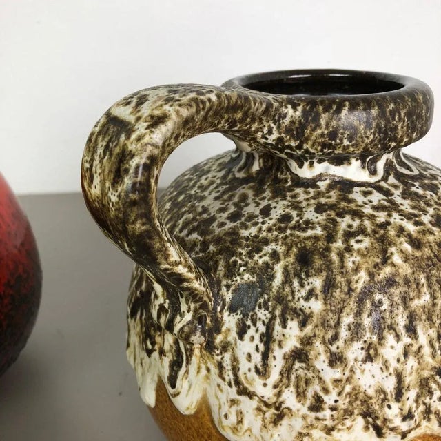 Model 484-21 Pottery Fat Lava Vases from Scheurich, Germany, 1970s, Set of 2 For Sale - Image 11 of 14
