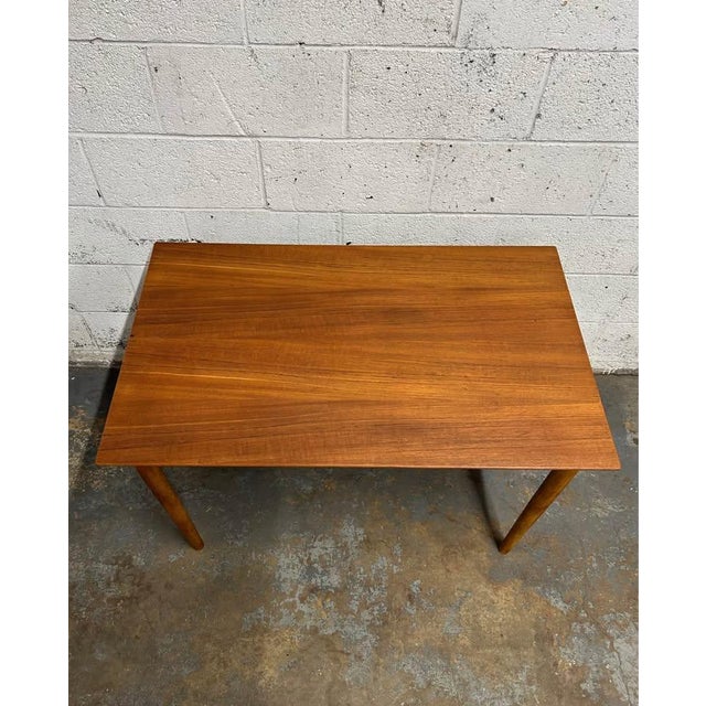Mid-Century Modern Danish Teak Mid Century Modern Uncommon Apartment Sized Dining Table Beechwood Legs 1960s For Sale - Image 3 of 7