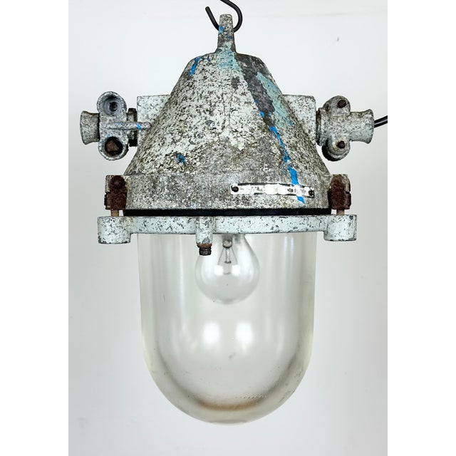 Industrial Grey Cast Aluminium Explosion Proof Lamp from Elektrosvit, 1970s For Sale - Image 6 of 18