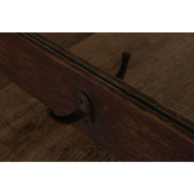 Stickley Brothers Antique Mission Oak Wall Mirror With Hooks No. 7577 For Sale - Image 10 of 18