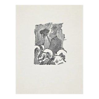 Ernesto Romagnoli, The Projection, Original Woodcut, 1963 For Sale