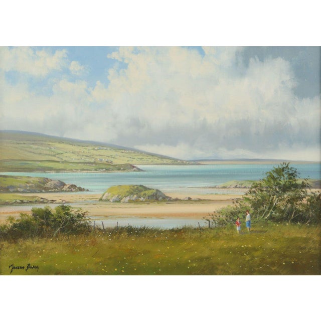 Mother & Child at a Beach on West Coast of Ireland by 20th Century Irish Artist 1985 Circa For Sale - Image 4 of 10