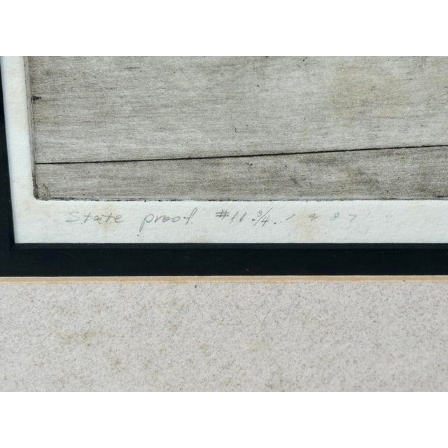 Vintage Michigan Wolverine Basketball 1987 Takeshi Yamada Framed Intaglio Print For Sale - Image 9 of 11