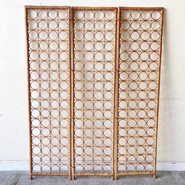 Boho Chic Rattan & Reed Screen/Divider Chairish