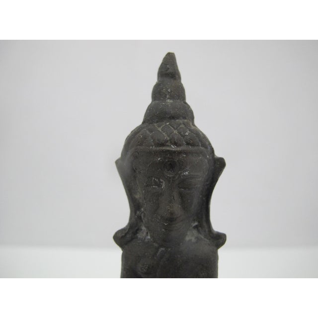 Antique Thai Bronze Ayutthaya Seated Meditational Buddha Amulet Figurine For Sale In Portland, OR - Image 6 of 7