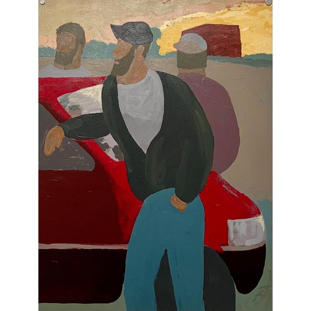 Edward Avedisian, Large Hudson River Figurative Modernist Landscape Oil Painting Edward Avedisian For Sale - Image 11 of 12