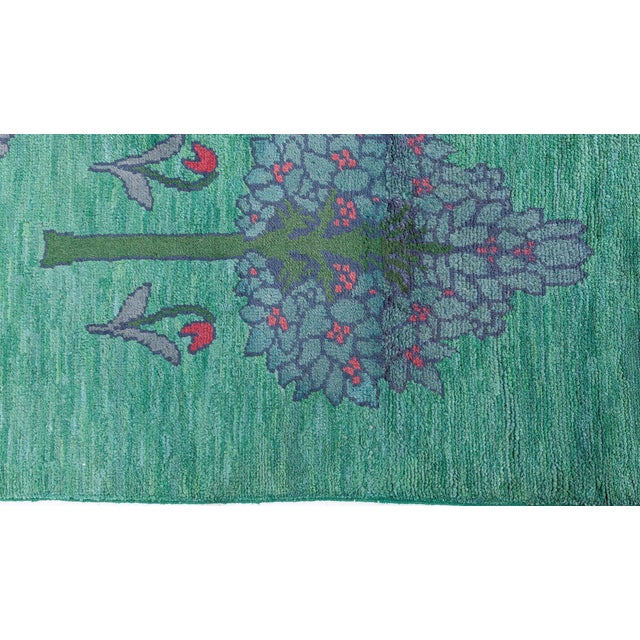 Irish Arts & Crafts Vintage Forest Green Rug By C.F.A. Voysey (Fragment) For Sale In New York - Image 6 of 8