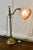 French Brass Desk/Table Lamp with Detailed Pink/Amber Glass Shade, 1890s For Sale - Image 9 of 11