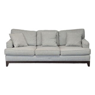 Ethan Allen Arcata 3-Seat Gray Sofa With Cushions For Sale