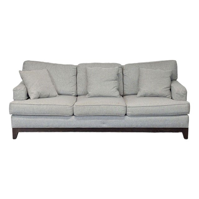 Ethan Allen Arcata 3-Seat Gray Sofa With Cushions For Sale