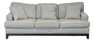 Ethan Allen Arcata 3-Seat Gray Sofa With Cushions