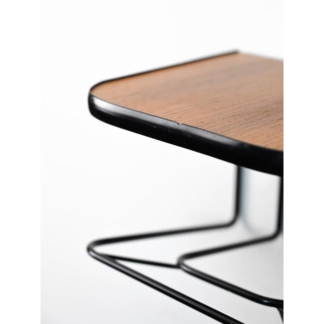 Suspended Bedside Table with Black Details, 1960s For Sale - Image 6 of 7