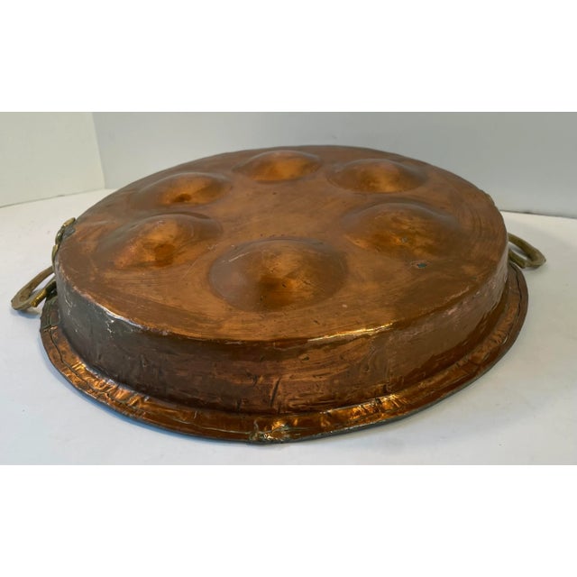 Vintage French Large Copper Egg Poacher With Brass Handles For Sale In Dallas - Image 6 of 7
