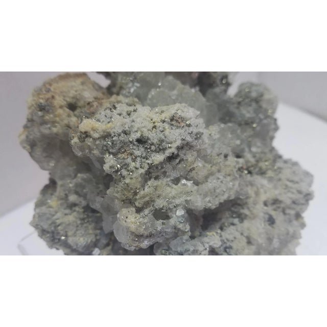 Stone Natural Apophyllite and Pyrite Specimen For Sale - Image 7 of 9