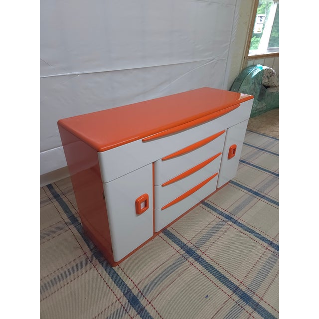 Custom Painted Mid Century Modern Heywood Wakefield M593 "Encore"Buffet/Kitchen Sideboard For Sale - Image 11 of 13