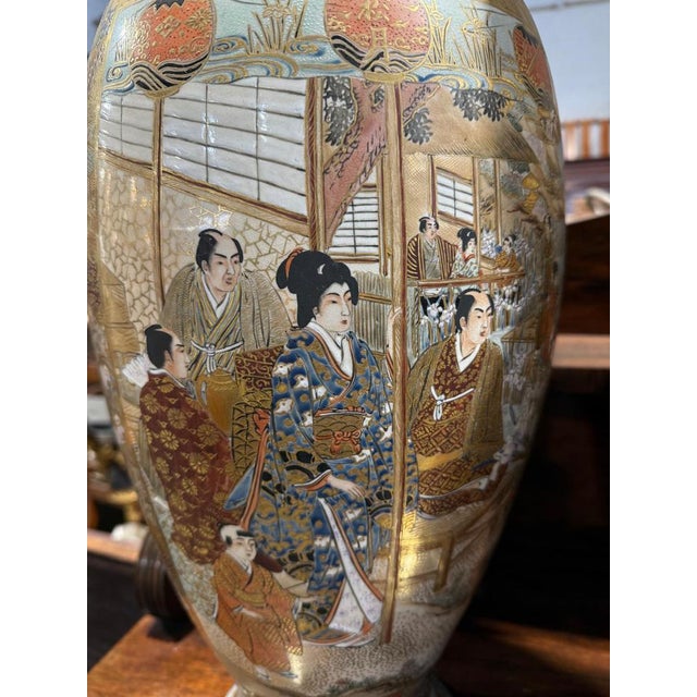 19th Century Japanese Satsuma Vases, Set of 2 For Sale - Image 3 of 7