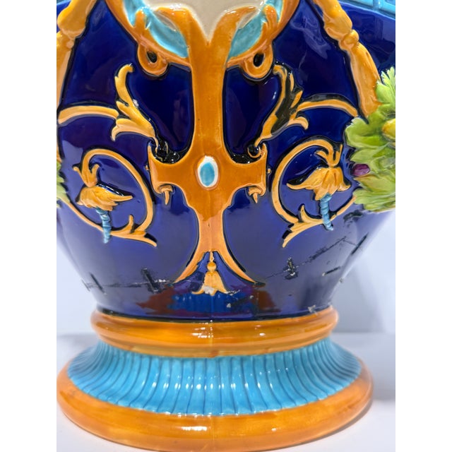 English Wedgwood Majolica Lion & Maiden Handled Jardiniere, 19th Century For Sale - Image 16 of 16