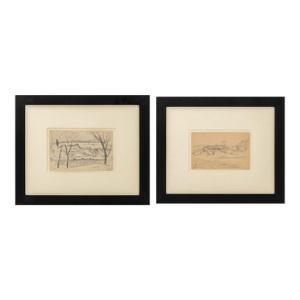 Oscar F. Bluemner Landscape Scenes Graphite, 2