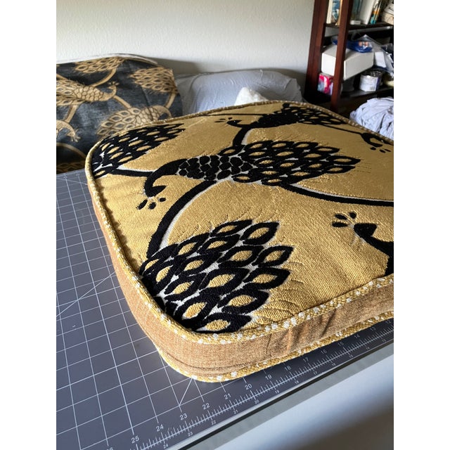 Vintage Hollywood Regency Lounge Chair – Gold & Black Designer Upholstery For Sale - Image 13 of 16