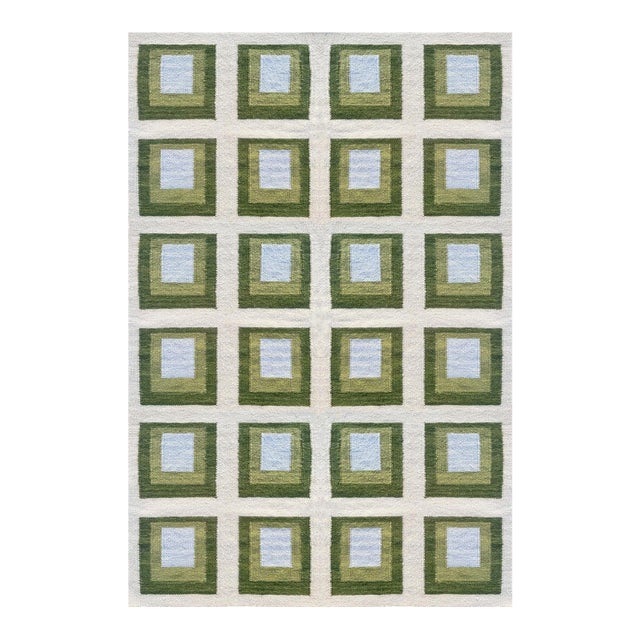 Color Study Handwoven Wool Flatweave 8' x 10' Rug - Topanga For Sale