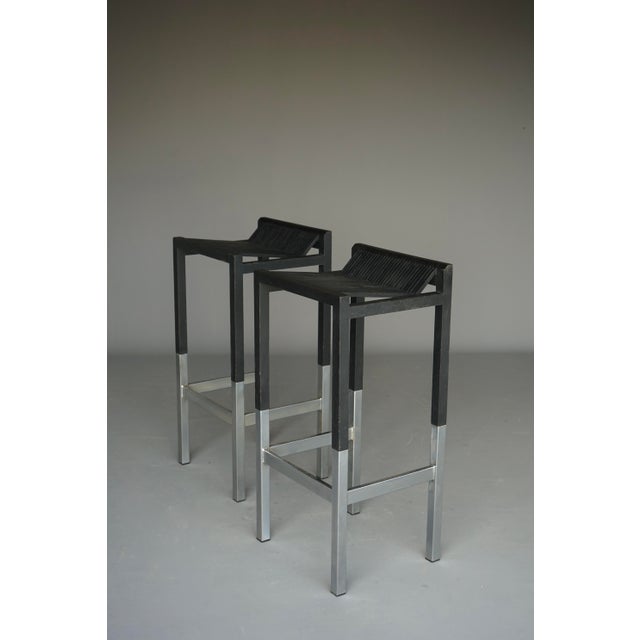 Minimalist Bar Stools by Ruud Jan Kokke, 1980s, Set of 2 For Sale - Image 9 of 18