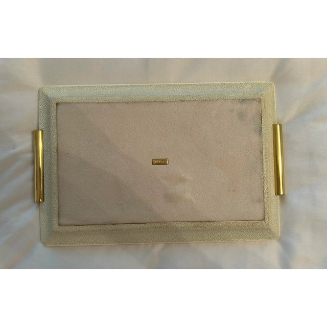 Modern Aerin Faux Shagreen Vanity Tray Crème For Sale - Image 3 of 4