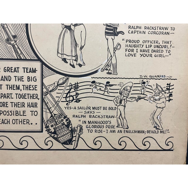 1940s 1941 HMS Pinafore Painted Lobby Card by Quarles - Nashville Production For Sale - Image 5 of 8