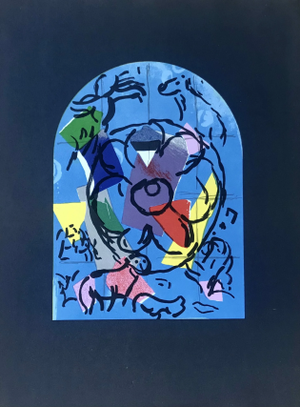 1962 Chagall Lithograph Cover 2 Jerusalem Windows