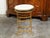 Italian Midcentury Gilt Metal Table with Marble Top and In-Curving Stretchers For Sale - Image 10 of 10