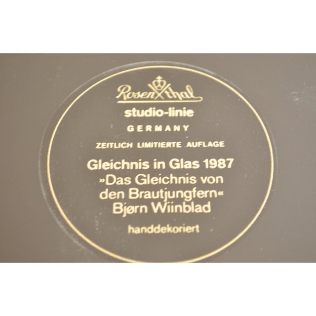 Rosenthal Vintage Glass Wall Plate by Bjørn Wiinblad for Rosenthal, 1987 For Sale - Image 4 of 5