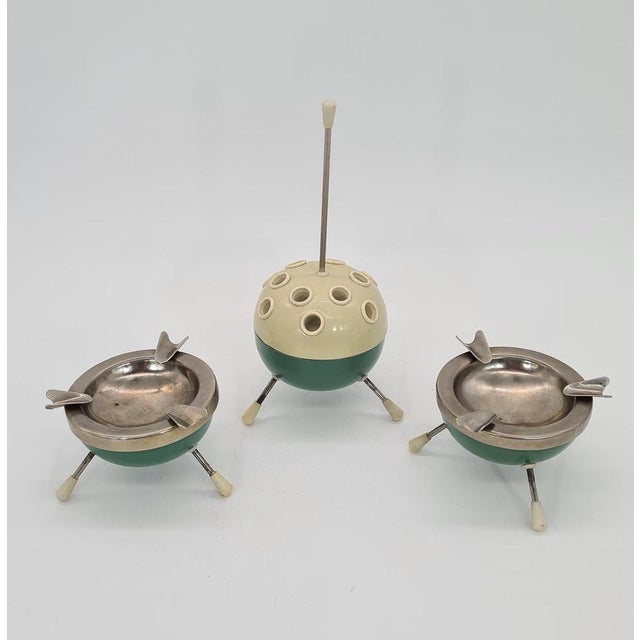 Modern Modernist Smoker's Set, Germany / Czechoslovakia, 1950s, Set of 3 For Sale - Image 3 of 12