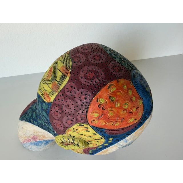 1980s Vintage Katty Handmade Pottery Woman Head Sculpture For Sale - Image 11 of 12