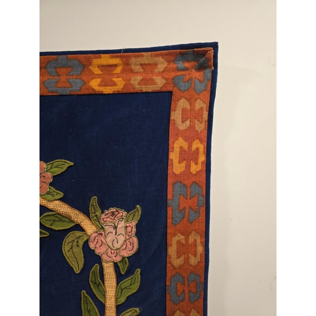 Large Floral and Bird Tapestry with Classical Urn, 1920 For Sale - Image 4 of 11