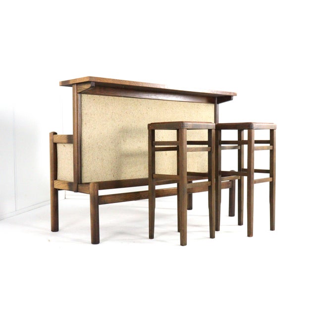 Vintage Bar with Stools, 1970s, Set of 3 For Sale - Image 6 of 16