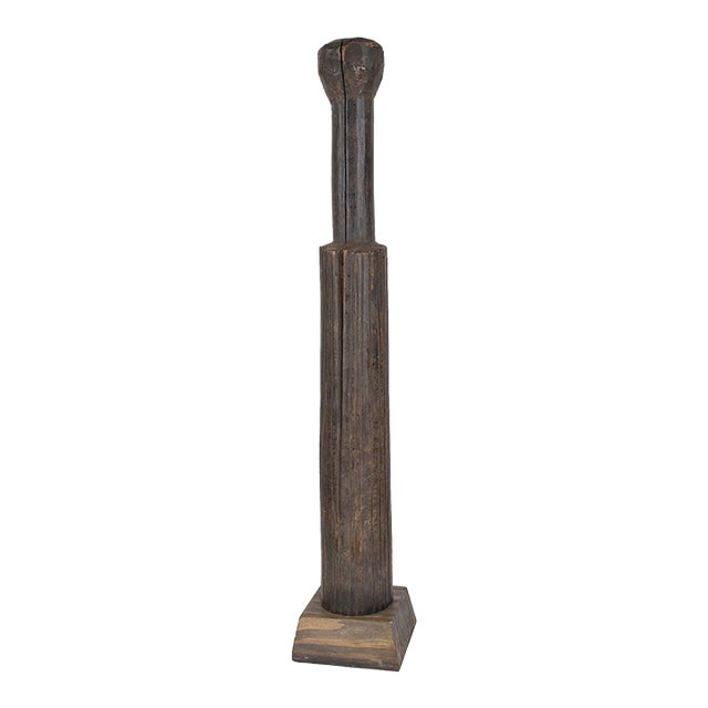 Early 20th Century Tabwa Wooden Phallic Figure on Custom Base For Sale