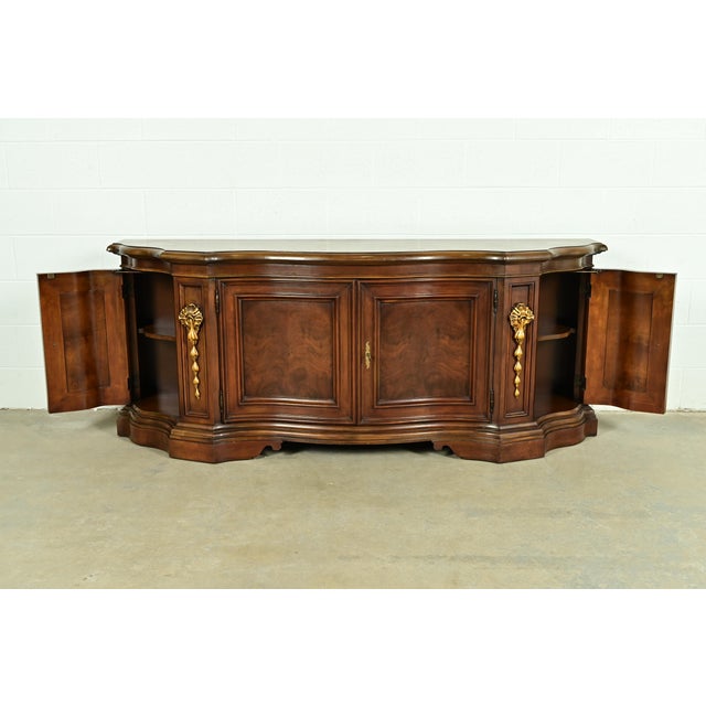 1980s Karges French Regency Louis XVI Burled Walnut Sideboard or Bar Cabinet For Sale - Image 5 of 14