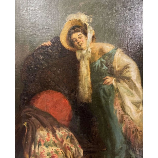 Art Nouveau Early 20th Century Hungarian Framed Oil on Canvas Painting by Vilmos Nagy For Sale - Image 3 of 12