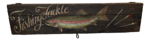 Early 20th Century Folk Art Wooden Fishing Tackle Box